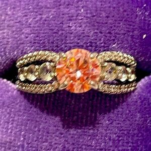 Ring Bomb Party RBP Retro OG Light Pink Topaz & Deep Grey Spinel Sz7 EUC